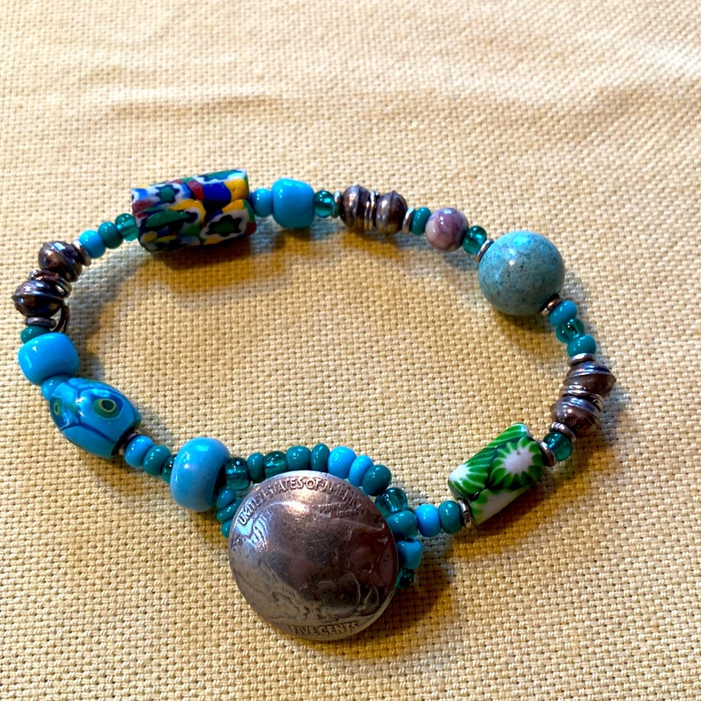 Vintage turquoise, and beaded bracelet🌺